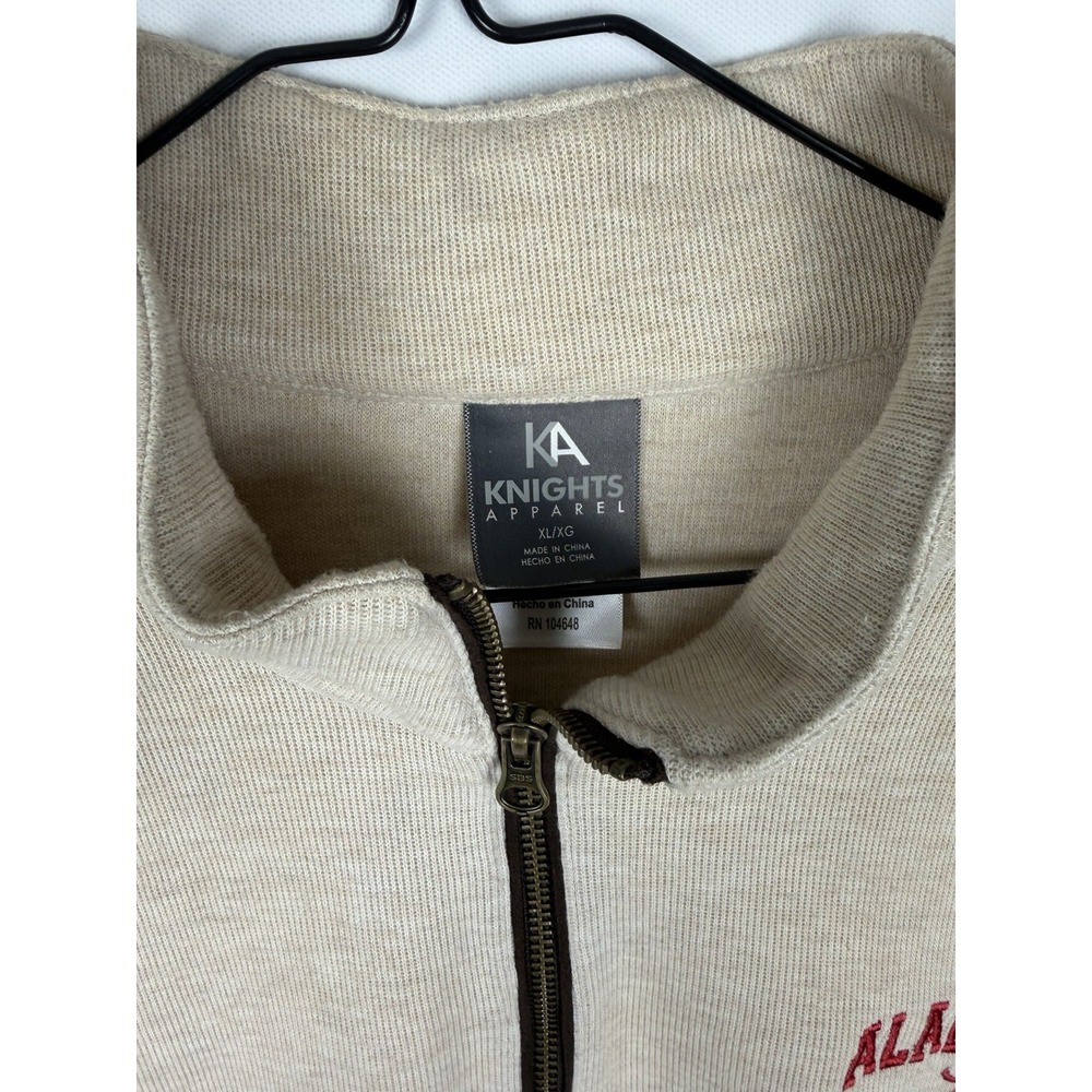 Knights Apparel Cotton Blend Tan 1/4 Zip Alabama Crimson Tide Sweater XL 46/48‎ - Picture 3 of 6